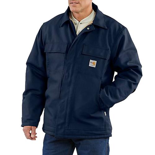 Carhartt FR Duck Traditional Quilt-Lined Coat in Dark Navy